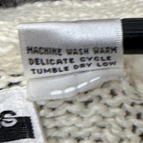 Contrasts Cream Cable Knit V Neck Button Up Cardigan Sweater Women Size S - Picture 9 of 9